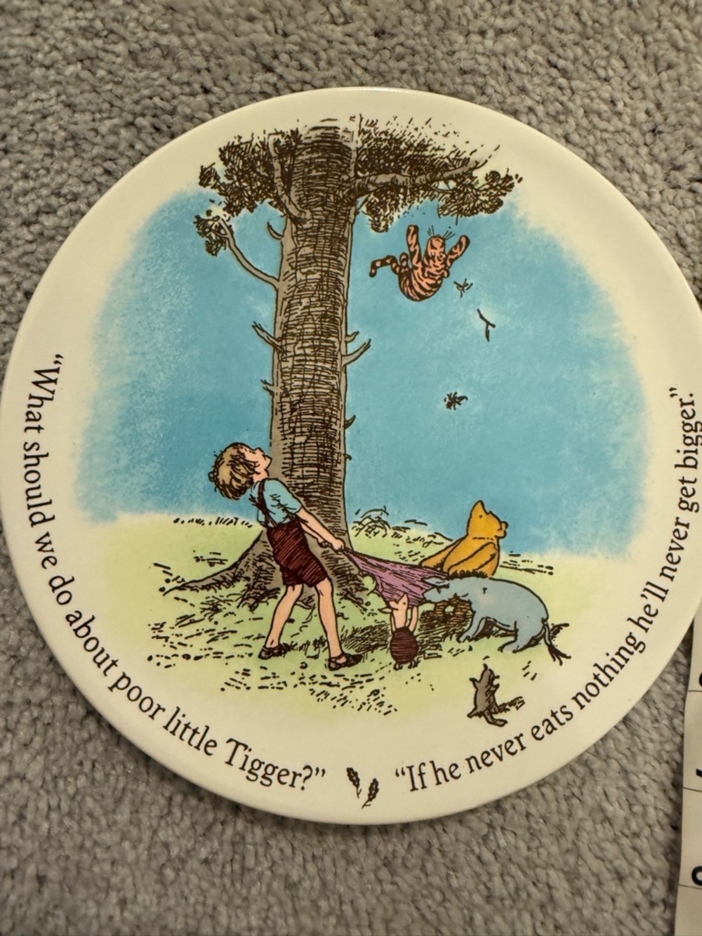 Reed & Barton Classic Winnie the Pooh Plate - “Poor little Tigger…”
